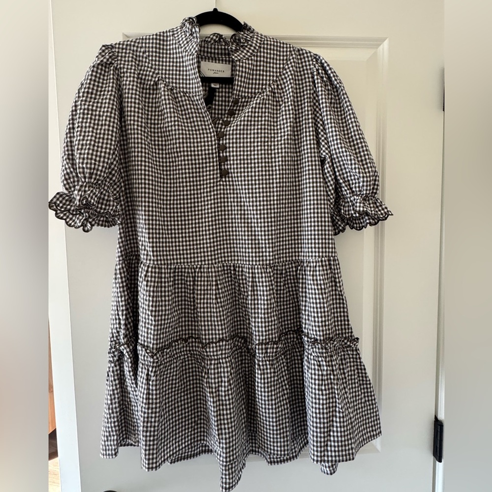 Tuckernuck Pomander Place Green Gingham Mini Selena Dress